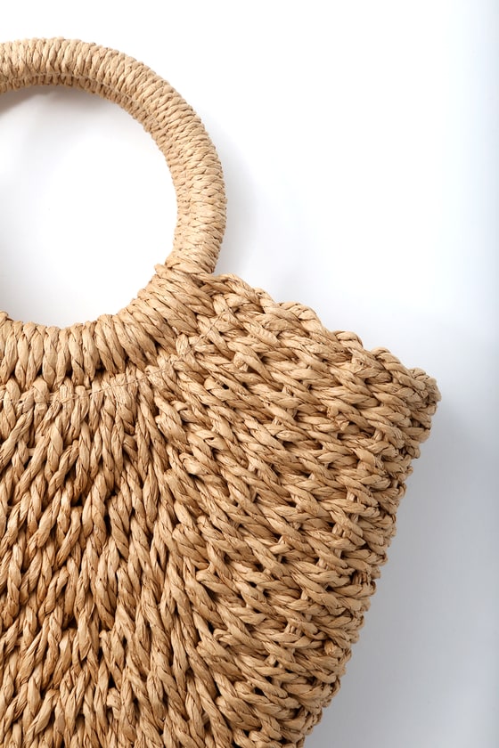 tan woven purse