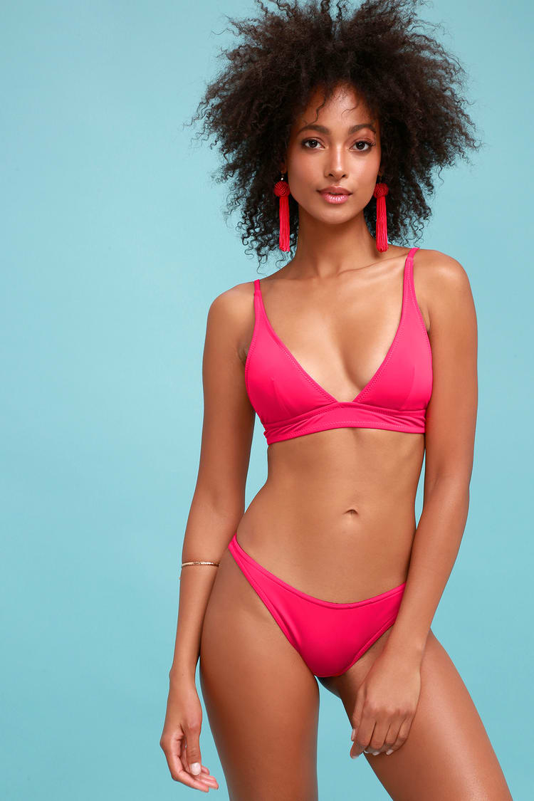 Cute Fuchsia Bikini - Two-Piece Swimsuit - Pink Bikini - Lulus