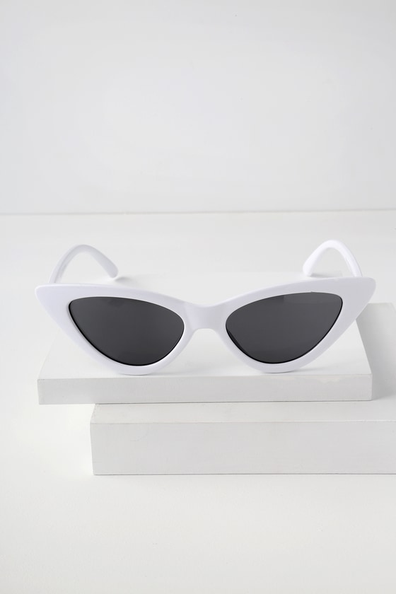 Chic White Sunglasses White Cat Eye Sunglasses