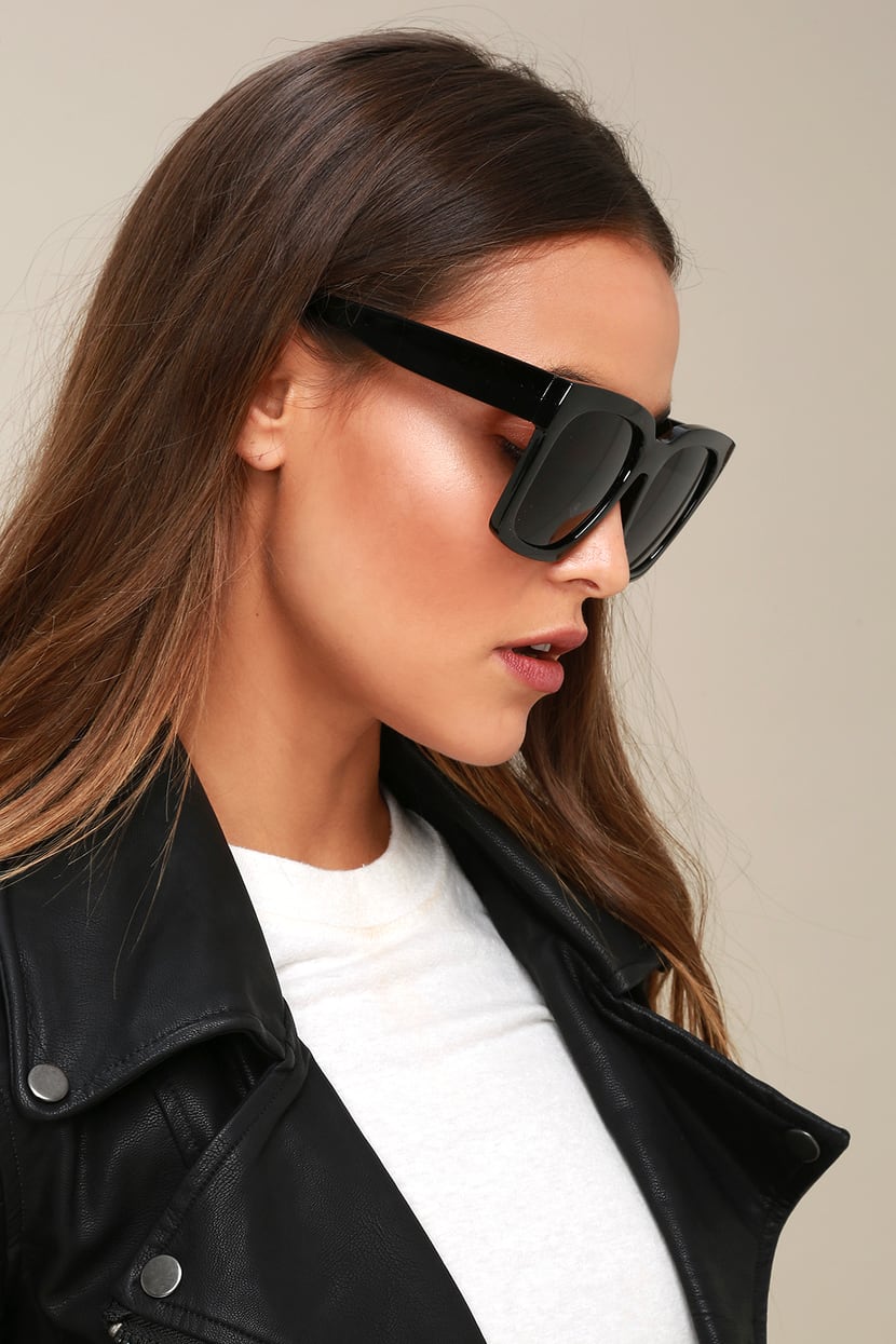 Chic Black Sunglasses - Black Oversized Sunglasses - Lulus