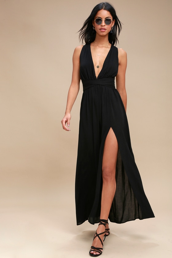 Lovely Black Dress - Halter Dress - Maxi Dress - Halter Maxi - Lulus