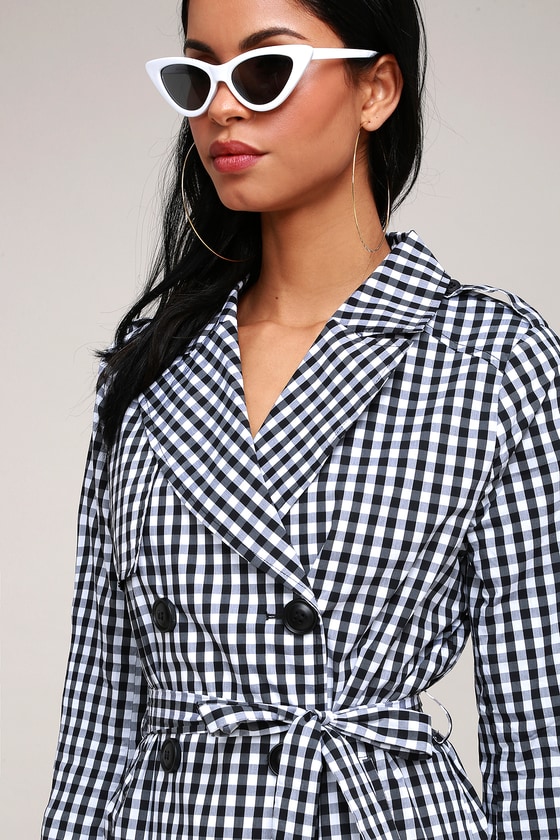 Cute Gingham Trench Coat Lightweight Trench Coat Lulus 6572