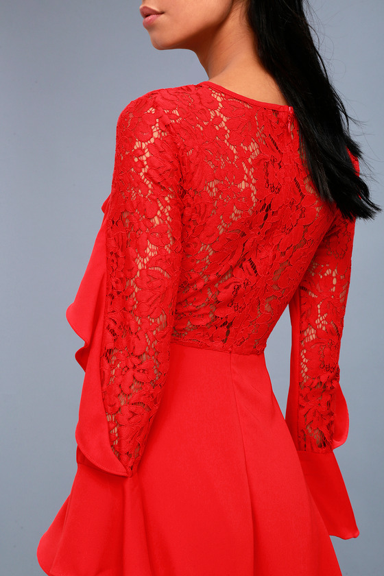 red lace long sleeve top