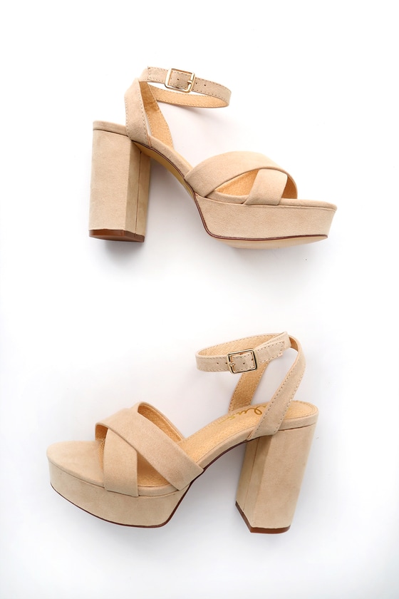laura nude suede ankle strap heels