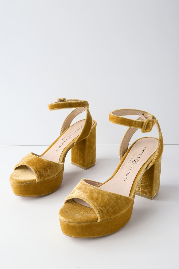 Chinese Laundry Theresa - Yellow Heels - Platform Heels - Lulus
