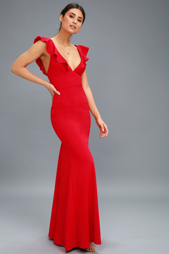 perfect opportunity red maxi dress