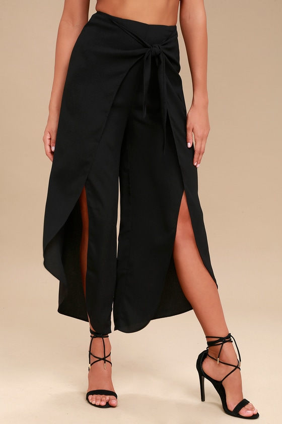 flat front wide leg pants