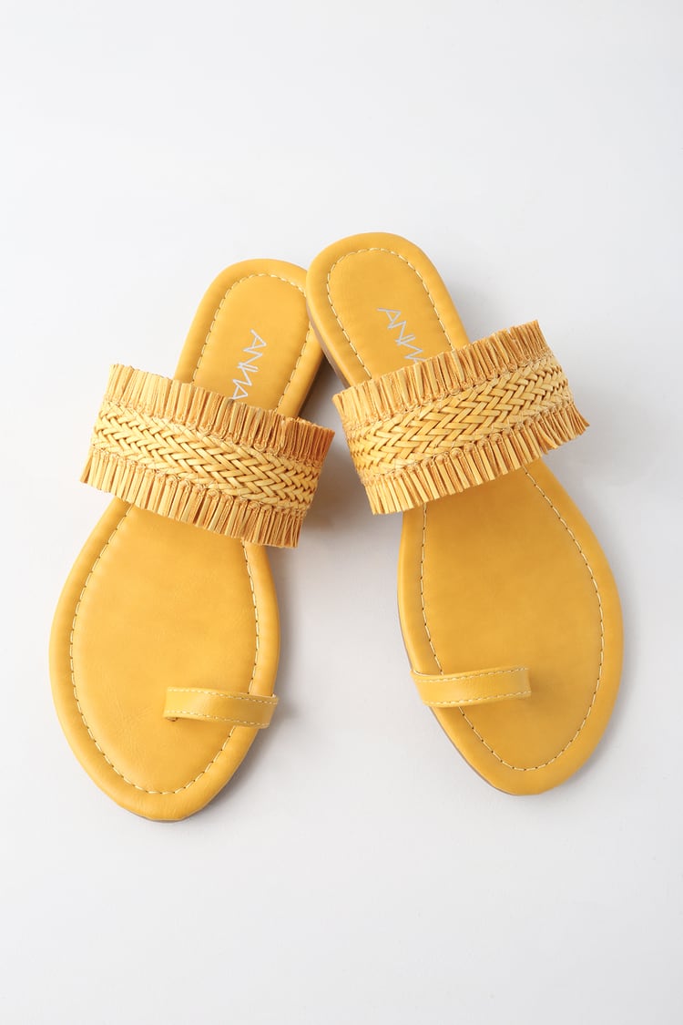 Cute Yellow Shoes - Flat Sandals - Yellow Sandals - Lulus