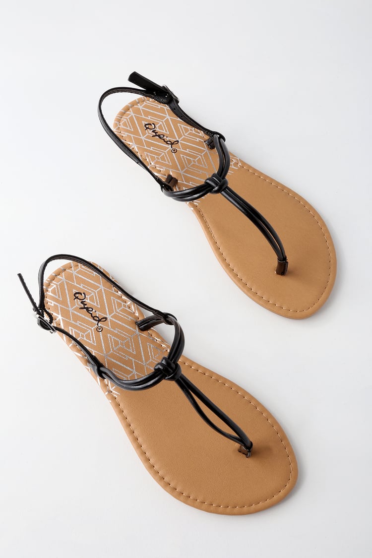 Cute Black Sandals - Thong Sandals - Flat Sandals - Lulus