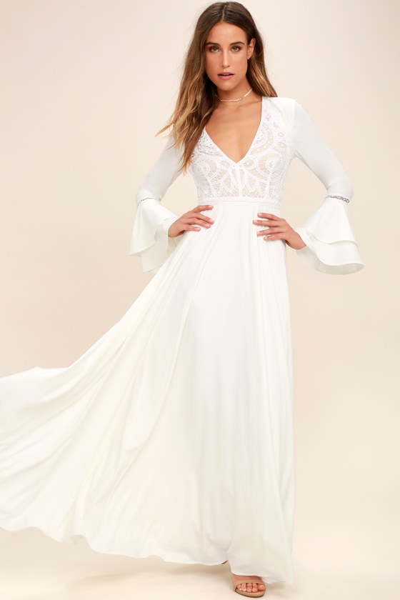 infinite glory white maxi dress
