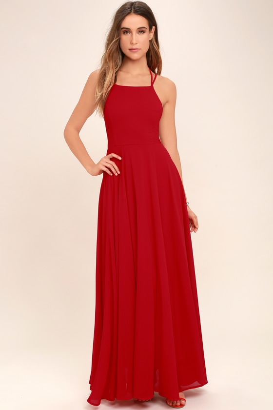 Red Maxi Dress - Lace-Up Dress - Backless Dress - Maxi Dress - Lulus
