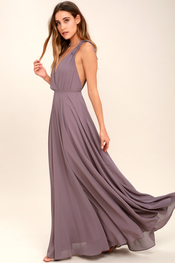 purple maxi dresses for weddings