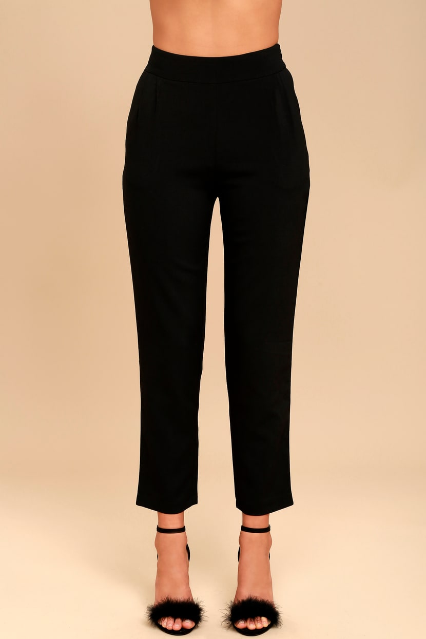 Black Dress Pants - Black High Waisted Pants - Trousers - Lulus