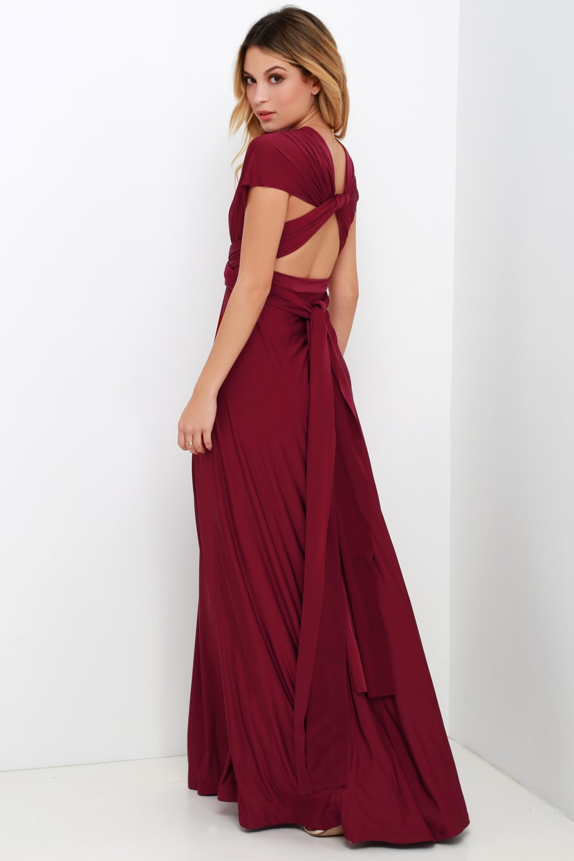 Convertible Dress - Burgundy Maxi Dress - Infinity Dress - Lulus