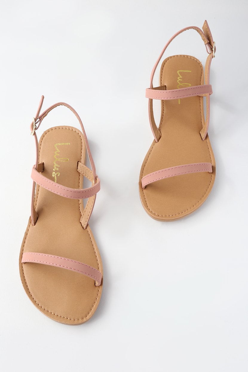 Cute Flat Sandals - Mauve Sandals - Vegan Sandals - Lulus