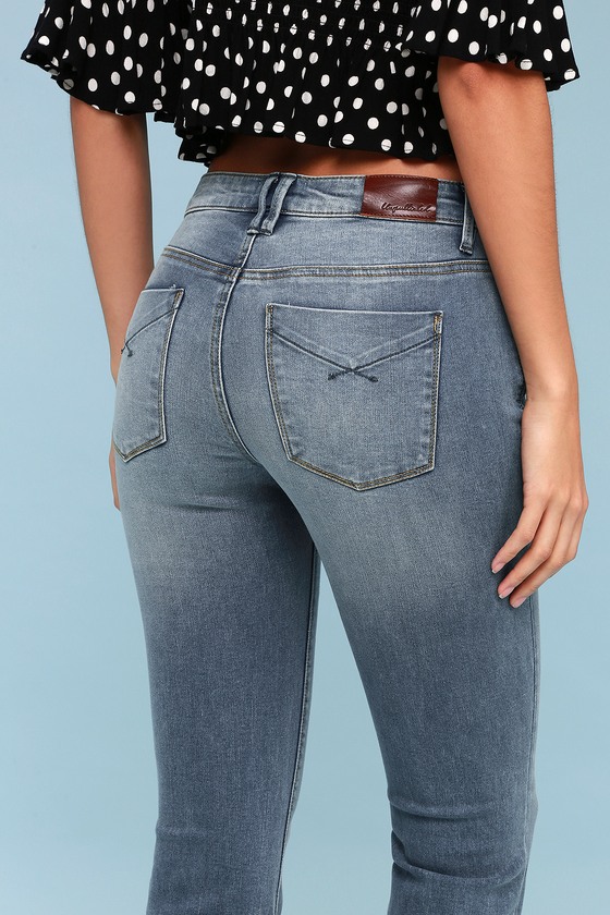 Unpublished Margaux Cropped Denim Flare - Medium Wash Jeans