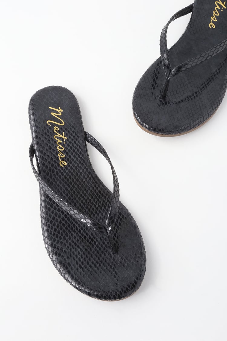 Matisse Malibu Sandals - Snake Print Sandals - Flip-Flops - Lulus