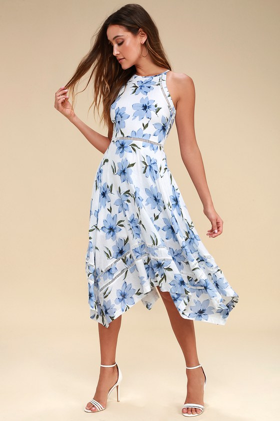 next blue and white dress