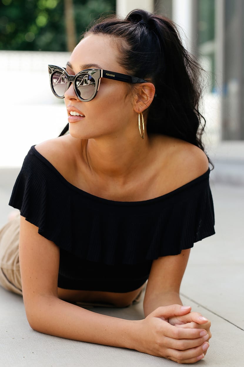 Perverse Cosmopolitan - Black Cat-Eye Sunglasses - Lulus