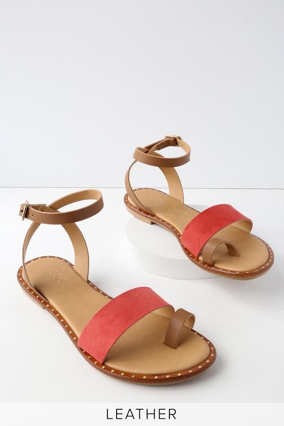 Coconuts Sundown - Tan Leather Sandals - Flat Sandals - Lulus