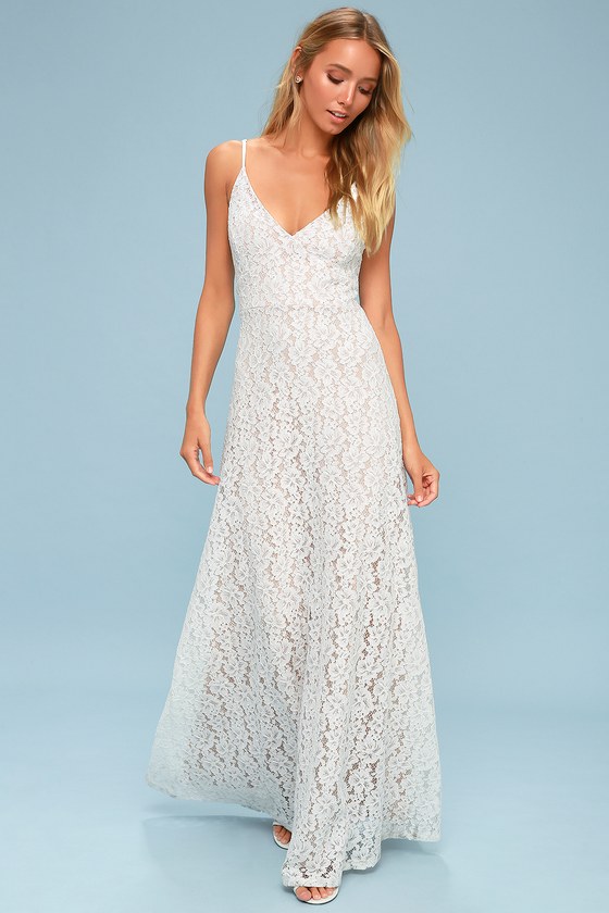forever and always white lace maxi dress