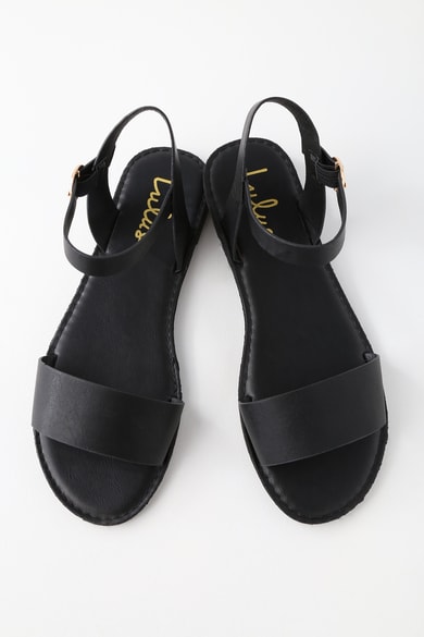 Casual Wear Plain Cinderella Cotton Black Flat Ladies Sandal, Hand