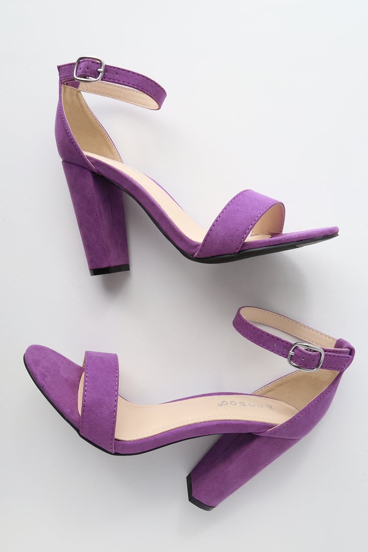 Cute Purple Heels - Ankle Strap Heels - Dress Sandals - Lulus