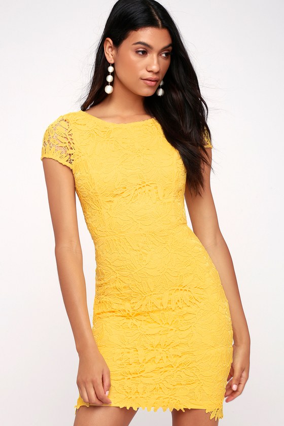 lulus yellow lace dress