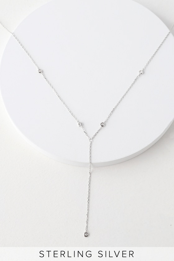 Drop necklace deals silver