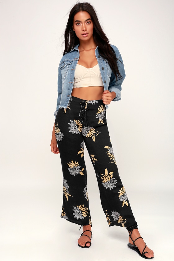 black floral pants