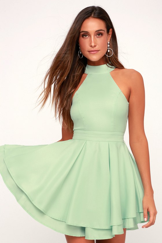 Cute Mint Green Dress - Skater Dress - Backless Dress - Lulus