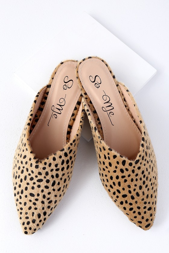 Cute Cheetah Shoes - Mules - Cheetah 