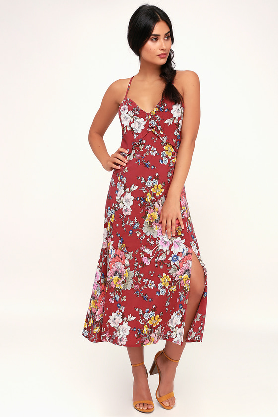 lulus floral midi dress