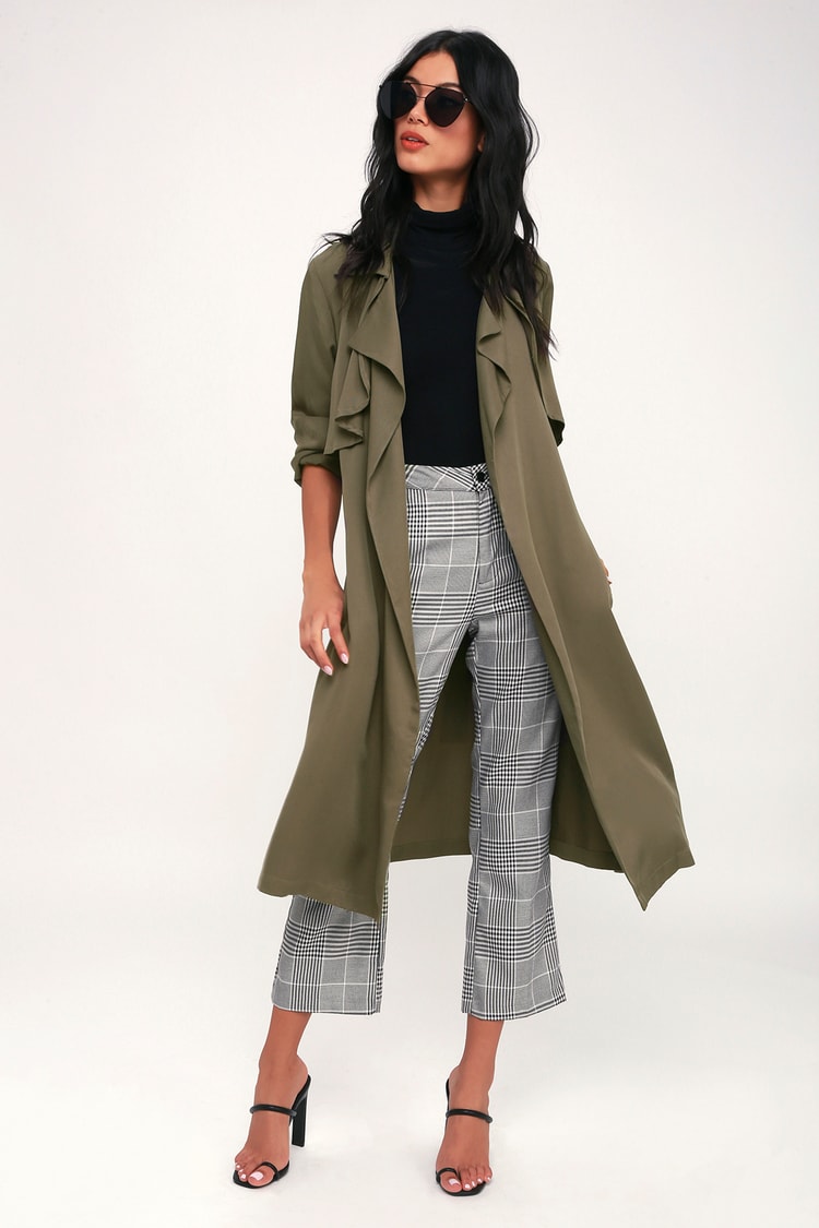 Happily Weather After Olive Coat Trench Green - - Coat Lulus Women\'s