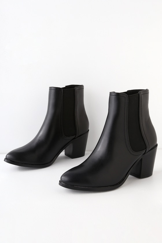 black ankle shoe boots