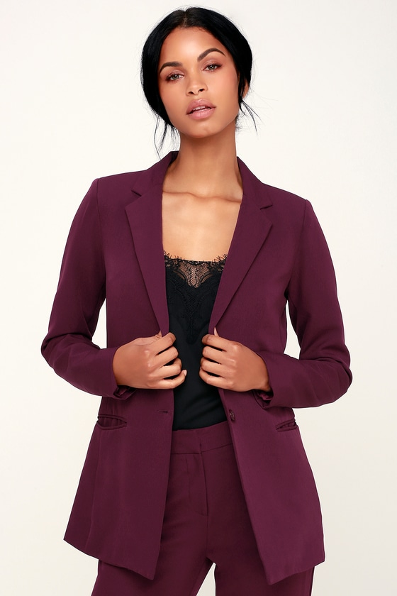 Chic Plum Purple Blazer - Classic Blazer - Structured Blazer - Lulus