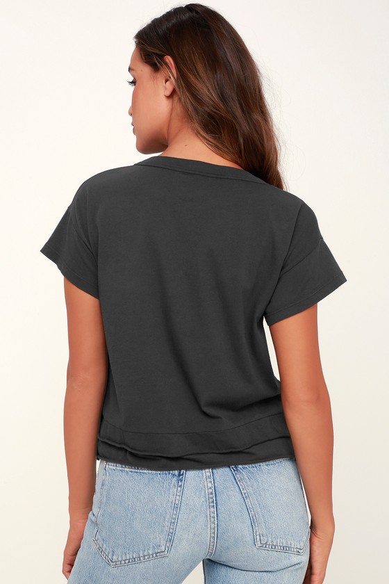 C'est La Vie Washed Black Tee - Lulus.com