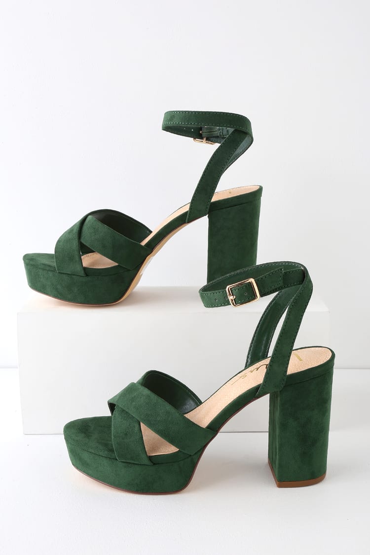 Cute Green Ankle Strap Heels - Platform Heels - Green Heels - Lulus