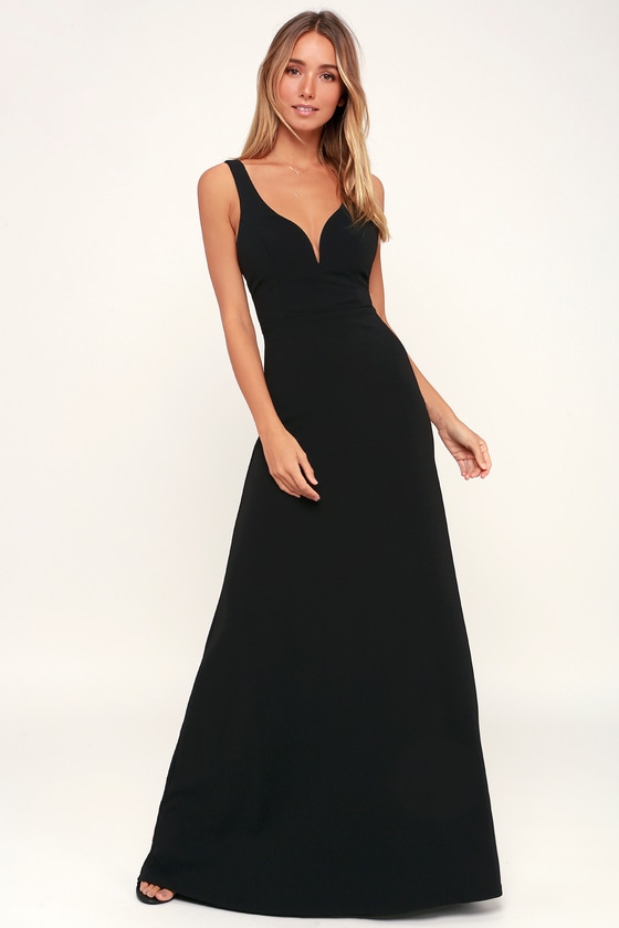 black maxi dress long