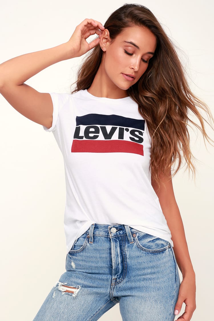 Levi's The Perfect Tee - White Tee - White Logo Tee - Tee Shirt - Lulus