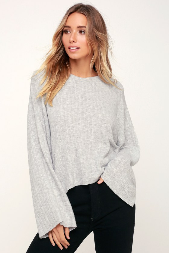 Cute Sweater Top - Light Grey Top - Dolman Sleeve Top - Lulus