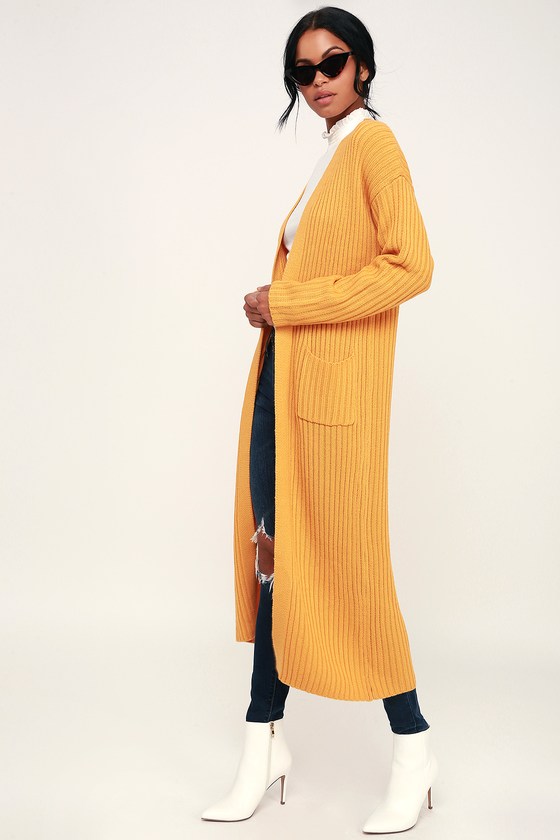 Cute Yellow Cardigan - Maxi Cardigan - Yellow Cardigan Sweater - Lulus