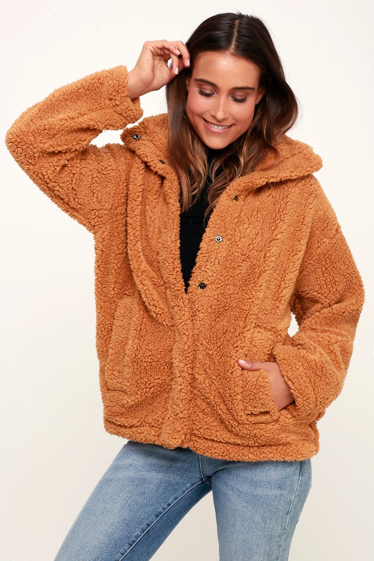 Billabong Cozy Days Jacket - Sherpa Jacket - Faux Fur Jacket - Lulus