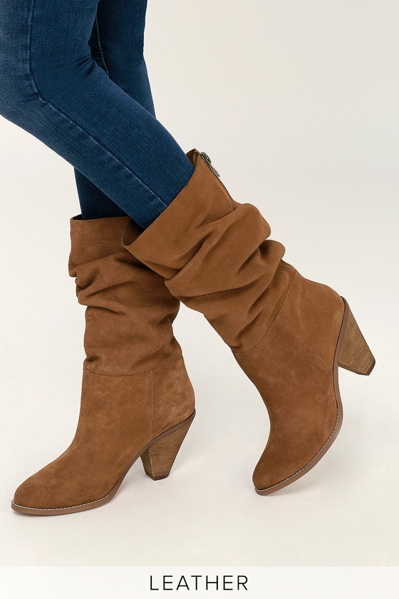 Chinese Laundry Stella - Rusty Brown Boots - Genuine Suede Boots - Lulus