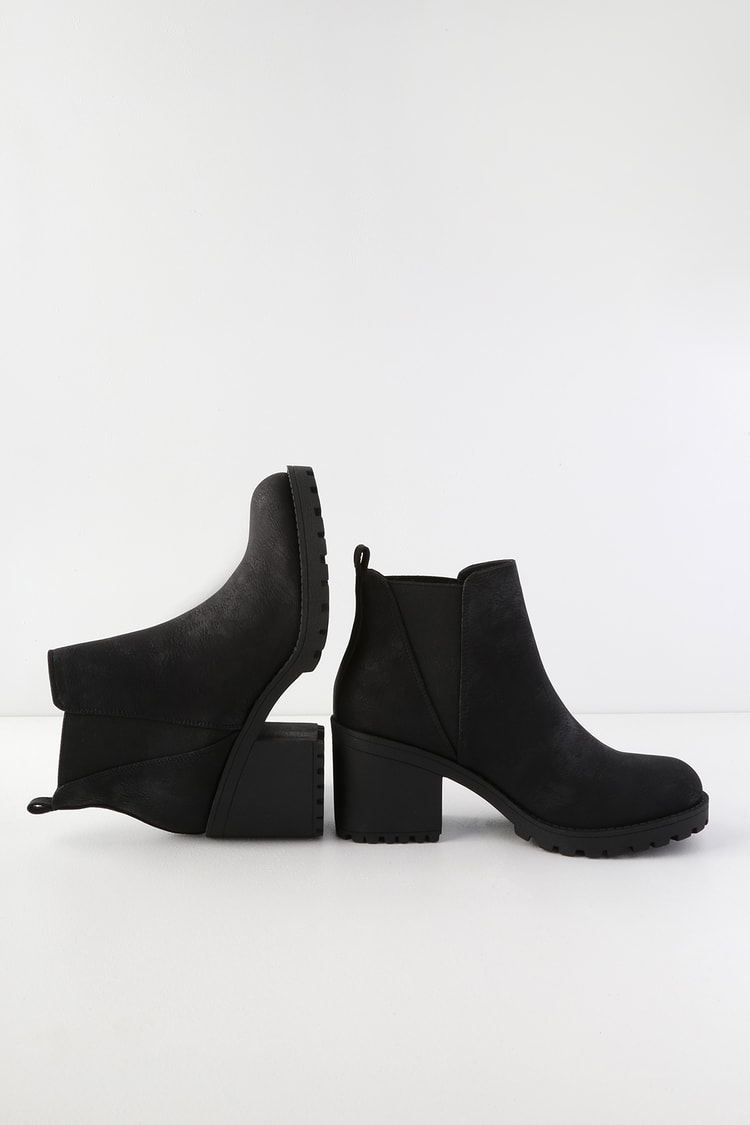 Dirty Laundry Lisbon - Black High Heel Booties - Slip-On Boots - Lulus