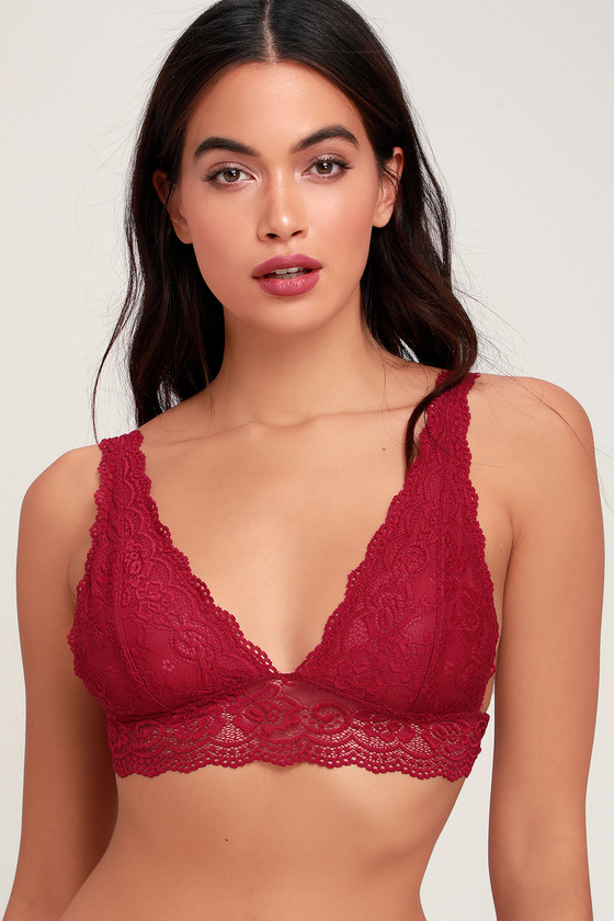 Sexy Wine Red Bralette Lace Bralette Wine Red Lace Bralette Lulus 9225