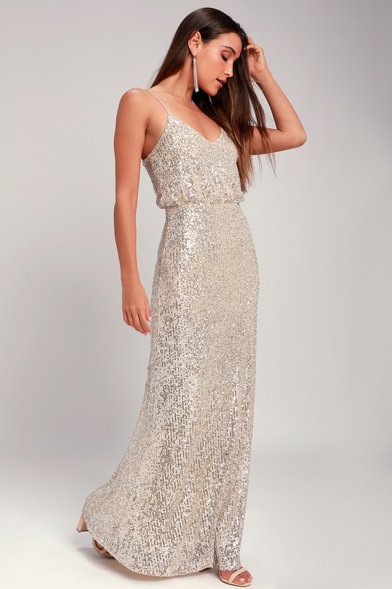 silver dress with sequins