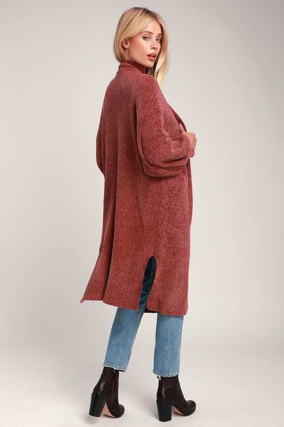 Chenille on sale long cardigan