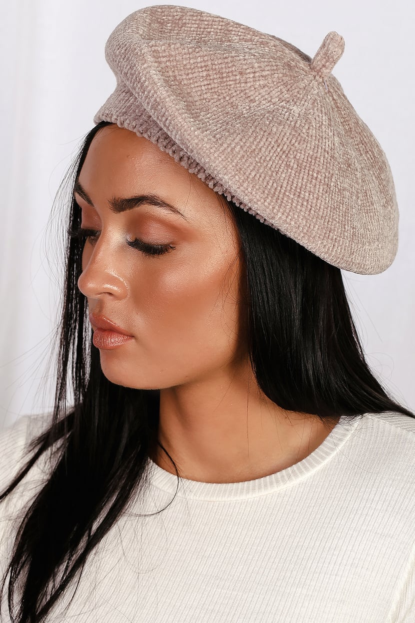 Chic Taupe Beret - Chenille Beret - Beret - Taupe Hat - Lulus