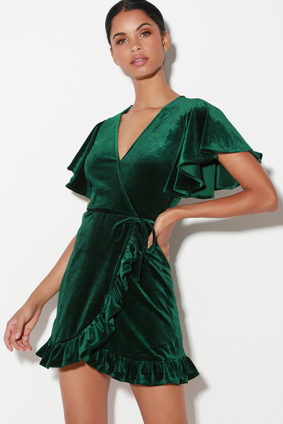 green velvet wrap dress plus size